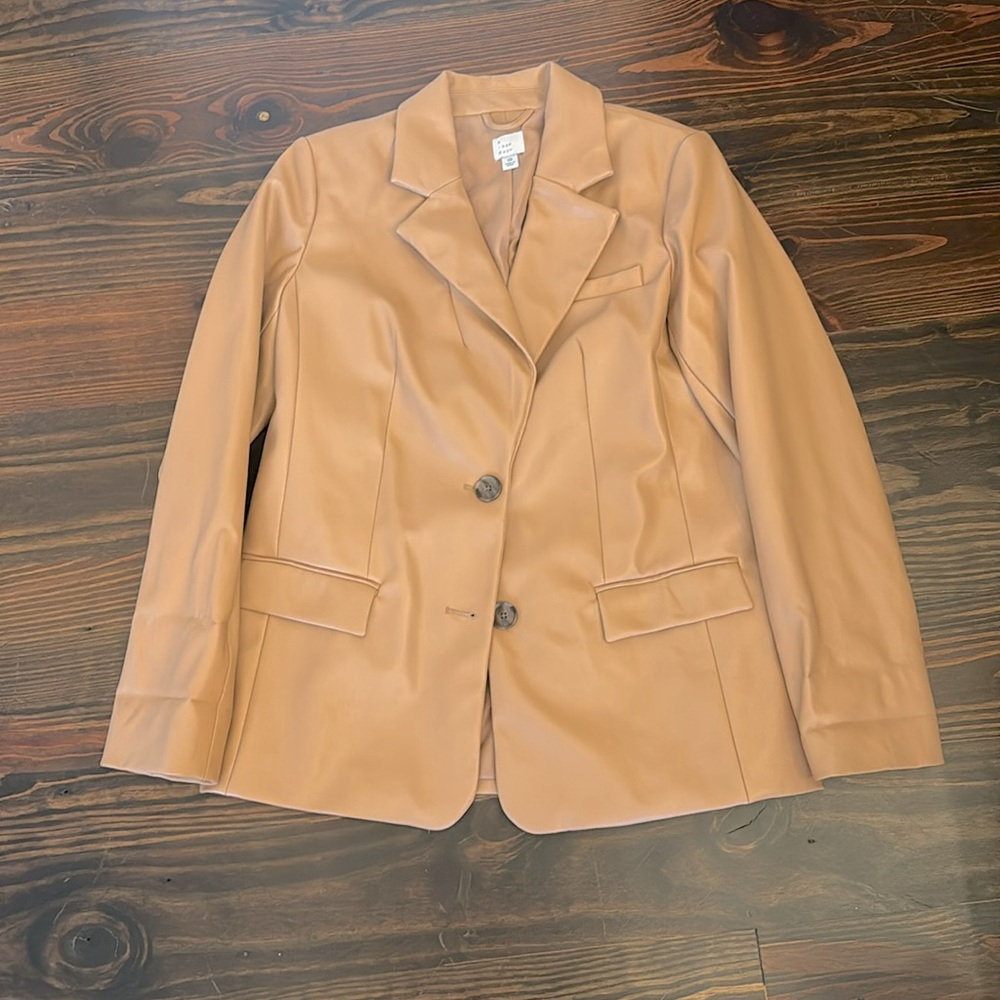 A New Day camel pleather blazer